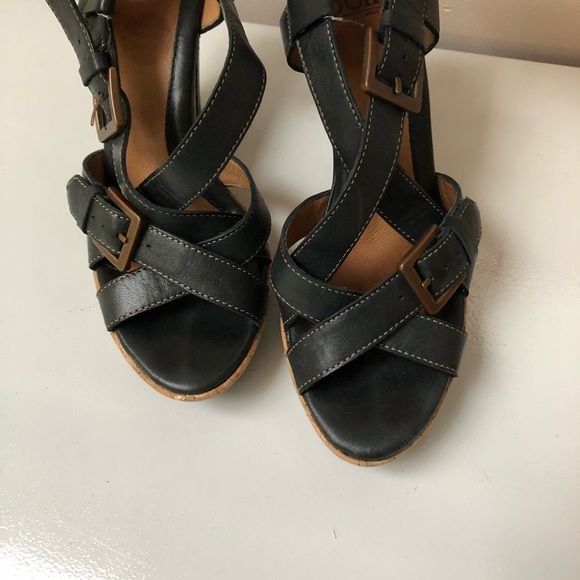 Sofft dark blue wedge leather cork sandal 7.5m - Picture 5 of 7